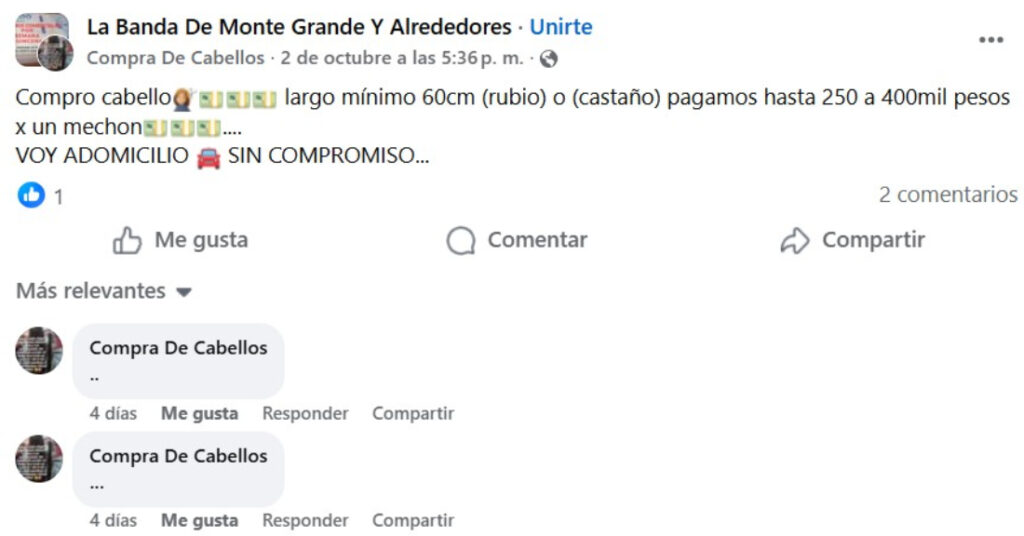 En Monte Grande crece la tendencia de la compra de cabello en redes sociales, además de las peluquerías tradicionales.