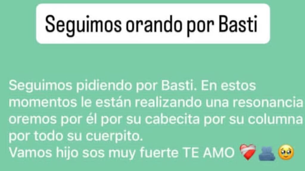 Bastian Jérez, parte médico