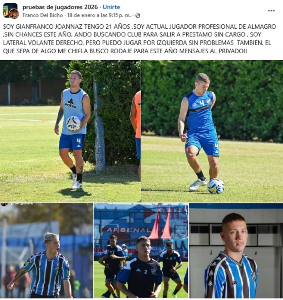 Gianfranco Joannaz, futbolista, Almagro