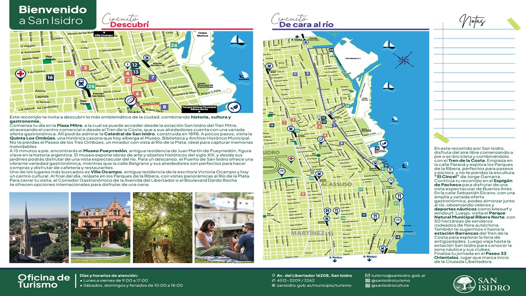 San Isidro, circuitos turísticos