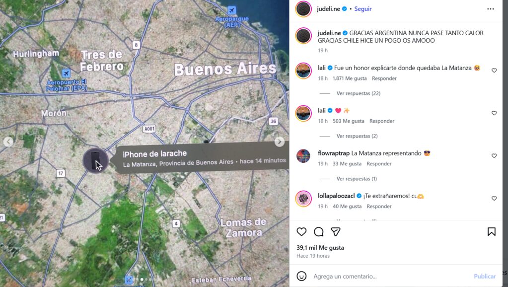 La Matanza, Judeline, celular