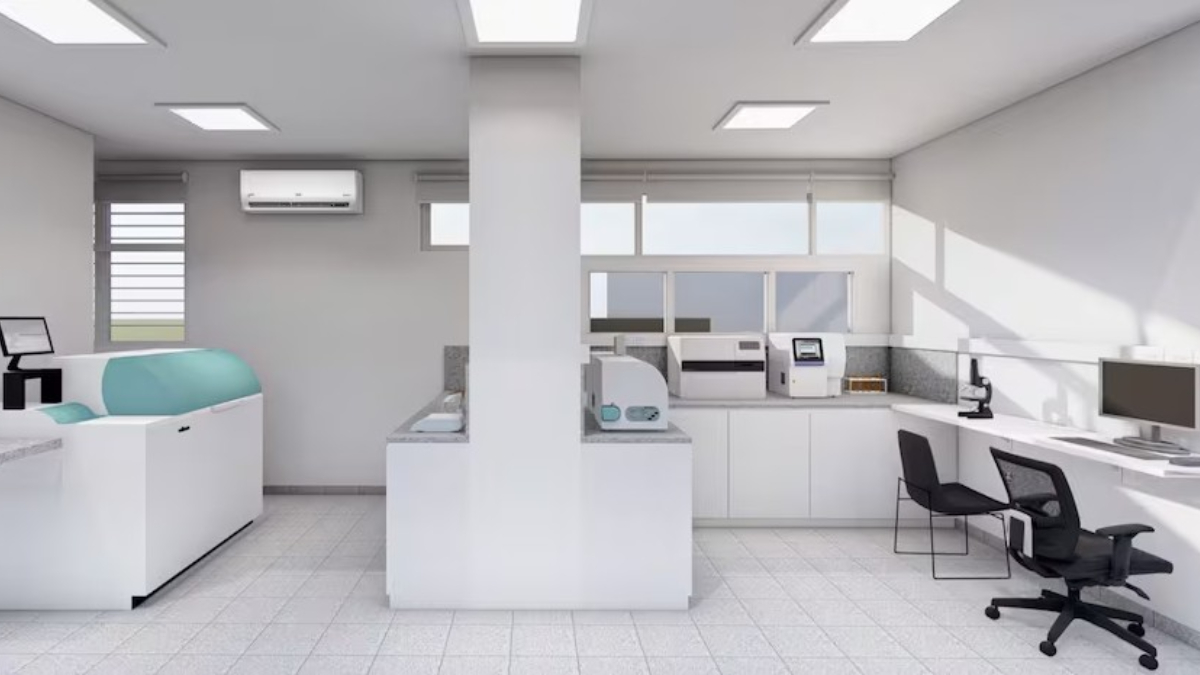 Un render de cómo quedará el nuevo laboratorio del Hospital Houssay de Vicente López.