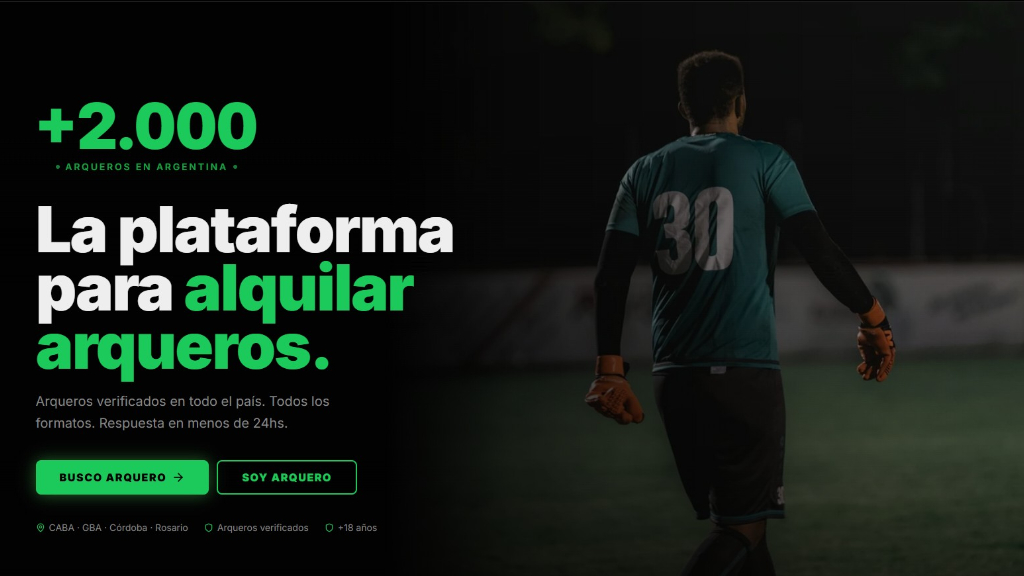La web ArquerosYa fue creada por un programador de La Plata y sirve para "alquilar" arqueros en partidos de fútbol entre amigos.