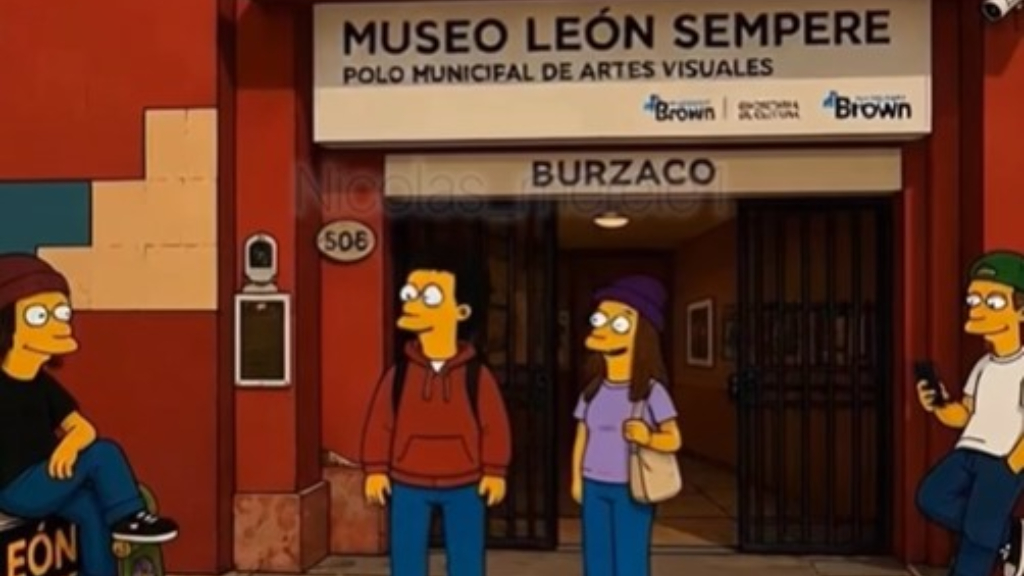 Nicolás Merele, vecino de Longchamps, se volvió viral por recrear los barrios de Almirante Brown con la estética de Los Simpson.