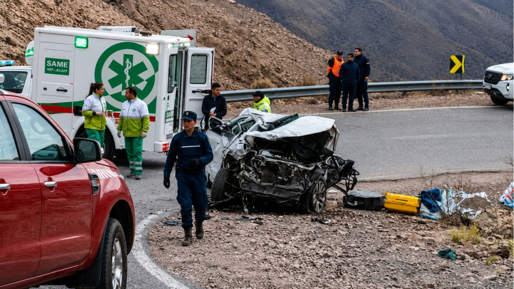 Así quedó la camioneta en la que viajaban Lorena y su familia.