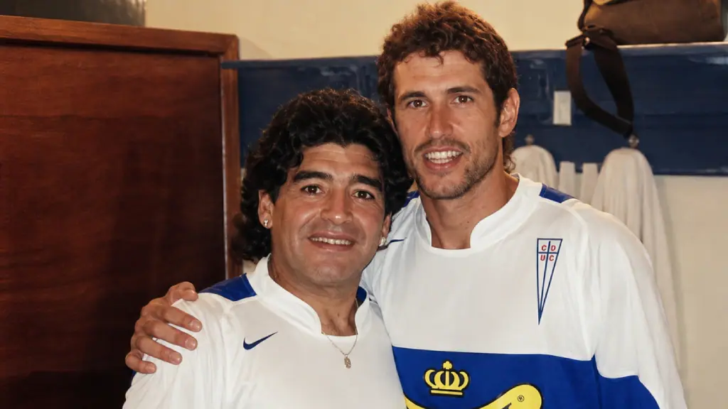 Facundo Imboden el da que jug un partido amistoso con Diego Maradona en Chile