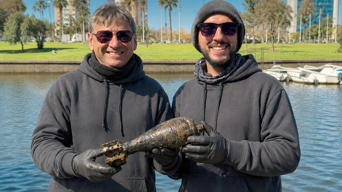 Encontraron una bomba de 1946 en el Río Tigre y creen que es de la segunda guerra mundial.