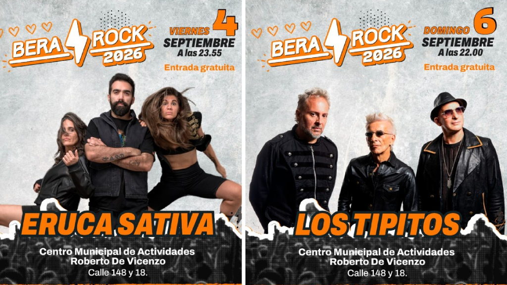 Eruca Sativa y Los Tipitos, números estelares del Bera Rock 2026.