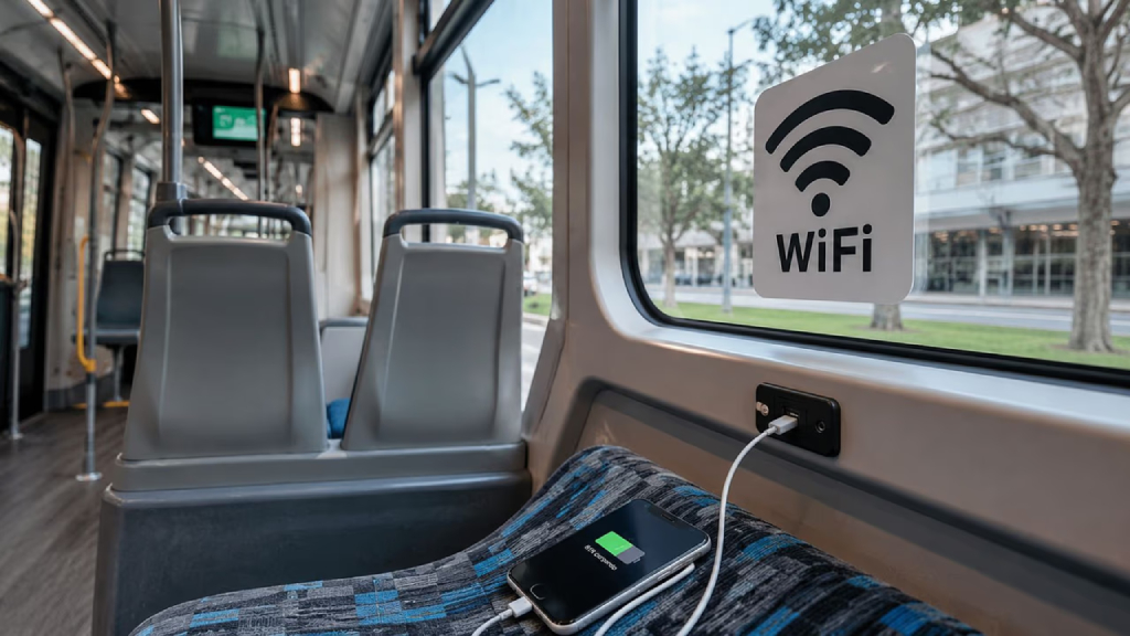 El TramBus contará con puertos USB para carga de celulares.